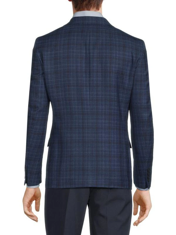 Calvin Klein Slim Fit Plaid Wool Blend Blazer 2
