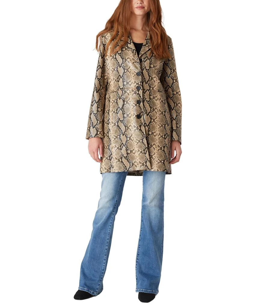 Blank NYC Leather Snake Skin Trench Coat 1