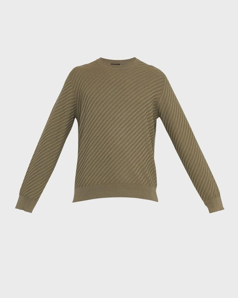 Brioni Men's Basketweave Crew Sweater 2