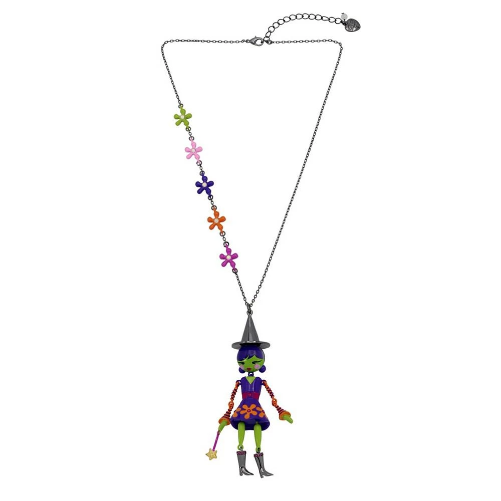 Betsey Johnson Faux Stone Witch Pendant Necklace 1