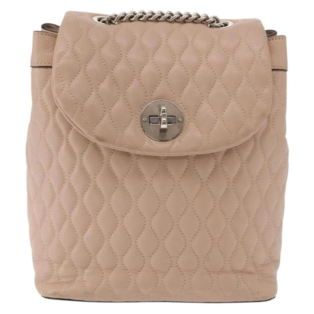 Bally Vintage Backpack Quilted Leather Leather Backpack Bag (Pre-Owned)