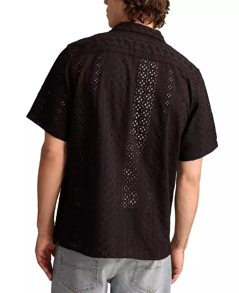 Lucky Brand Men's Short Sleeve Eyelet Camp Collar Shirt 2