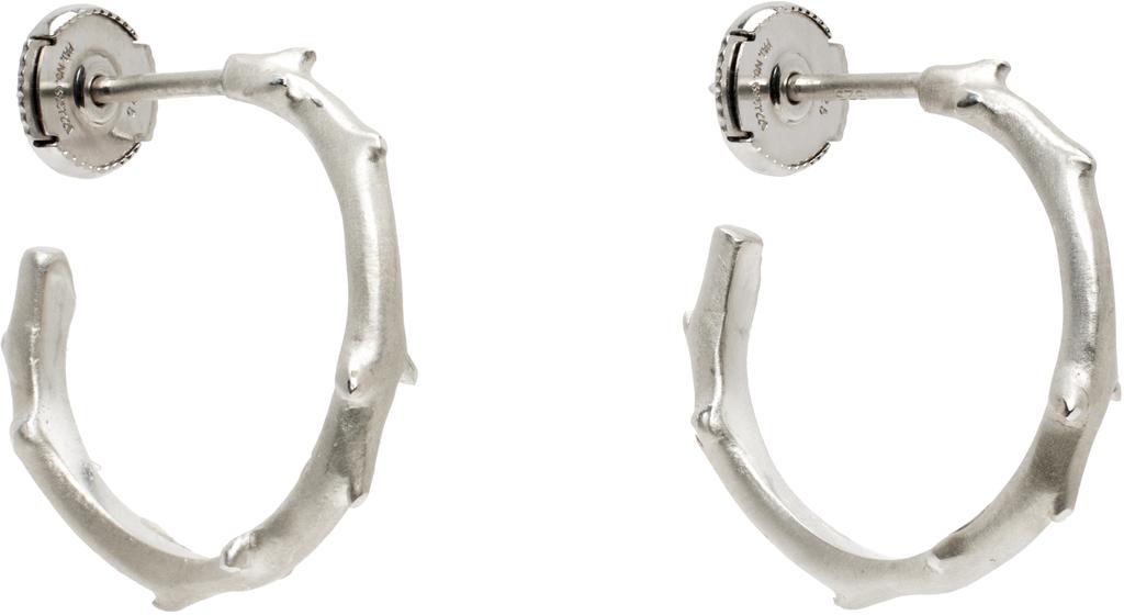 Bernard James White Gold FLORA Spina Midi Earrings