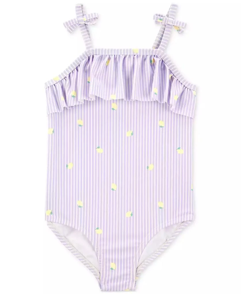 Carter's Toddler Girls Striped Lemon-Print One-Piece Swimsuit 1