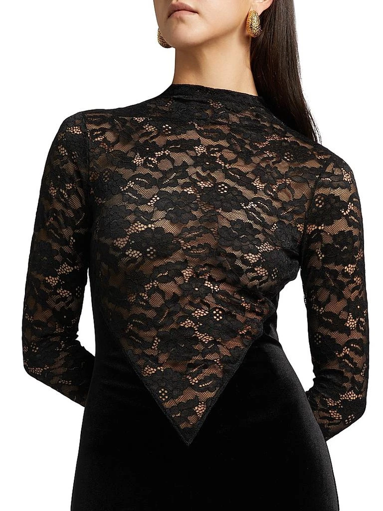 Ronny Kobo Martha Velvet-Lace Long-Sleeve Maxi Dress 6