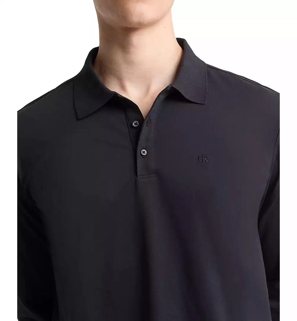 Calvin Klein Men's Smooth Cotton Long-Sleeve Polo Shirt 3