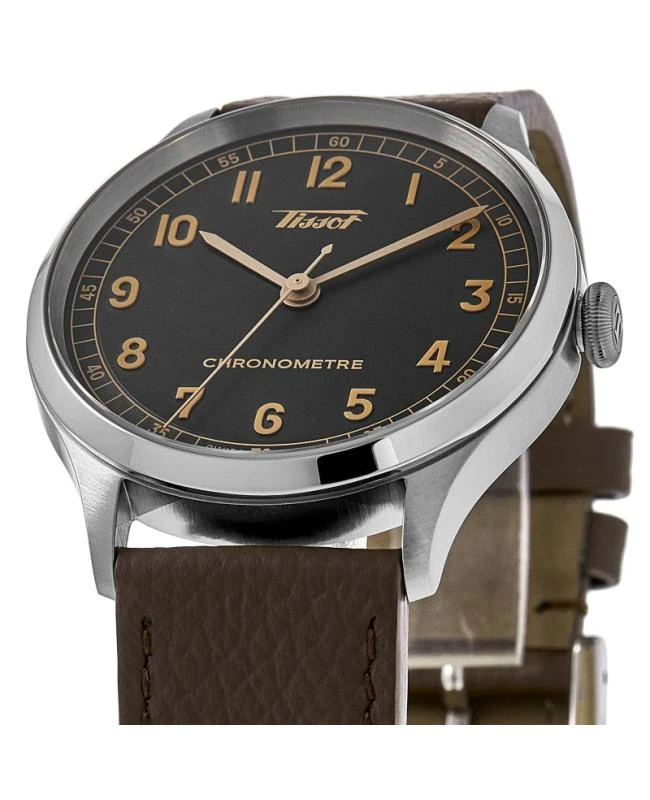 Tissot Tissot Heritage 1938 Automatic COSC Grey Dial Leather Strap Men's Watch T142.464.16.062.00 2