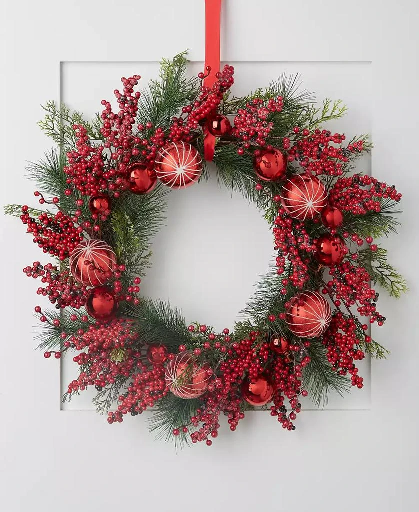 Macy's Christmas Cheer Red Berries Wreath, Created for Macy's 1