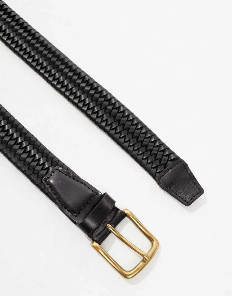 River Island River Island leather woven belt in black 4