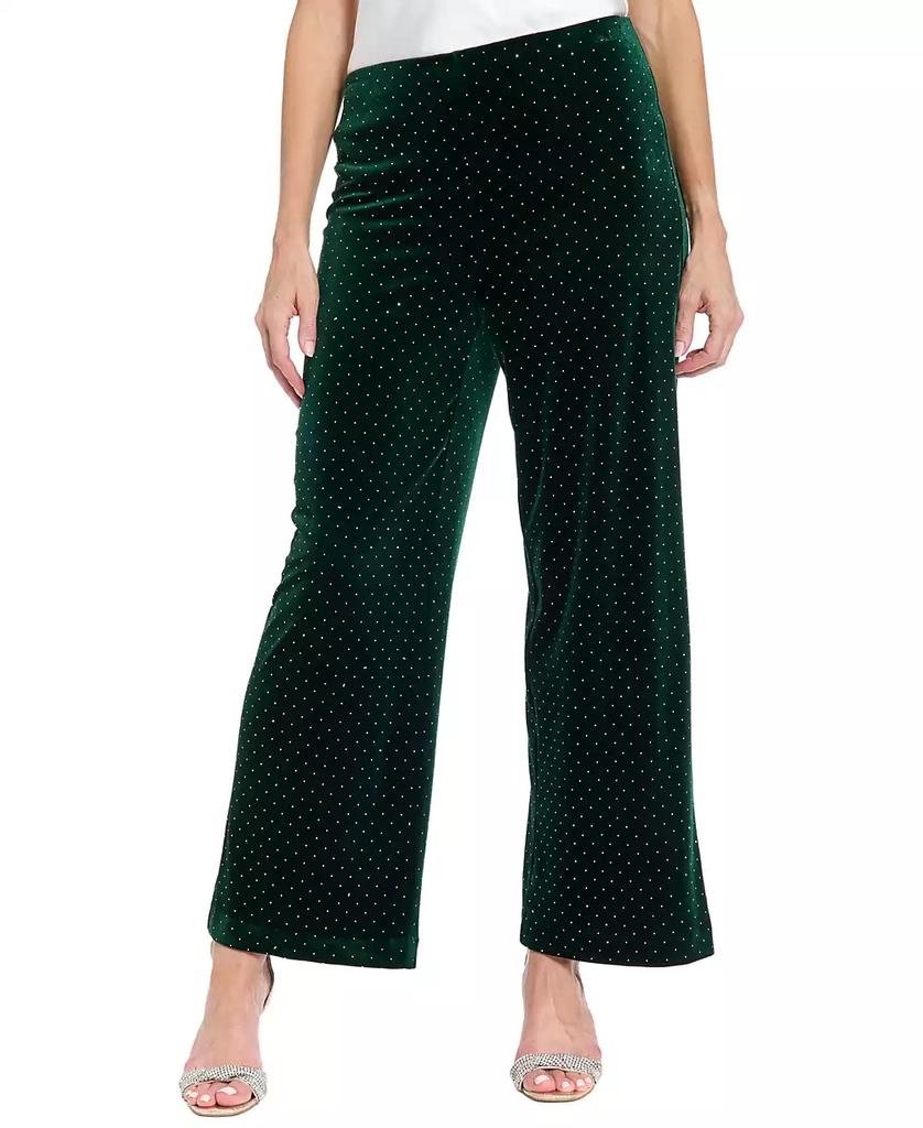 Muse Women's Clean Waistline Velvet Straight Leg Pants