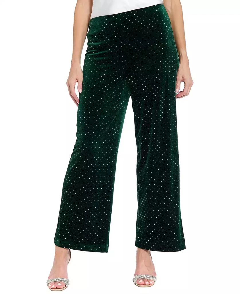 Muse Women's Clean Waistline Velvet Straight Leg Pants 1