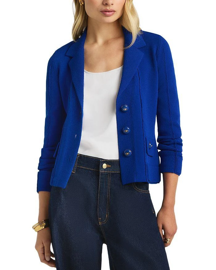 St. John Mixed Gauge Rib Knit Jacket 1