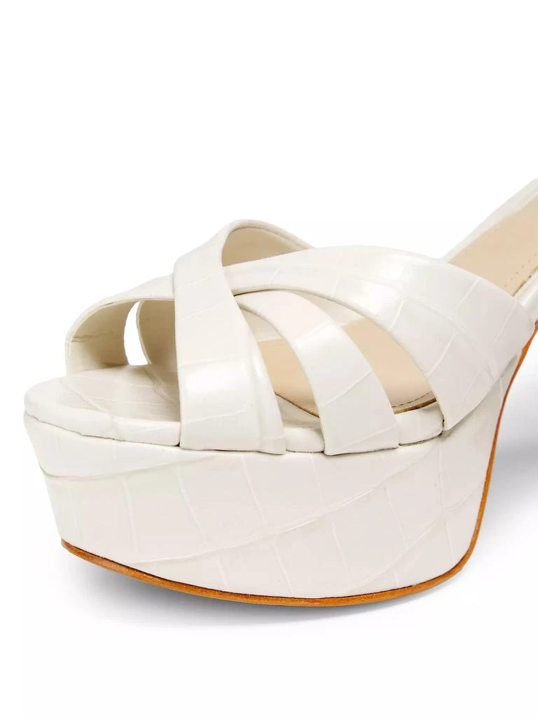 Schutz Keefa 100MM Crocodile-Embossed Leather Platform Sandals 6