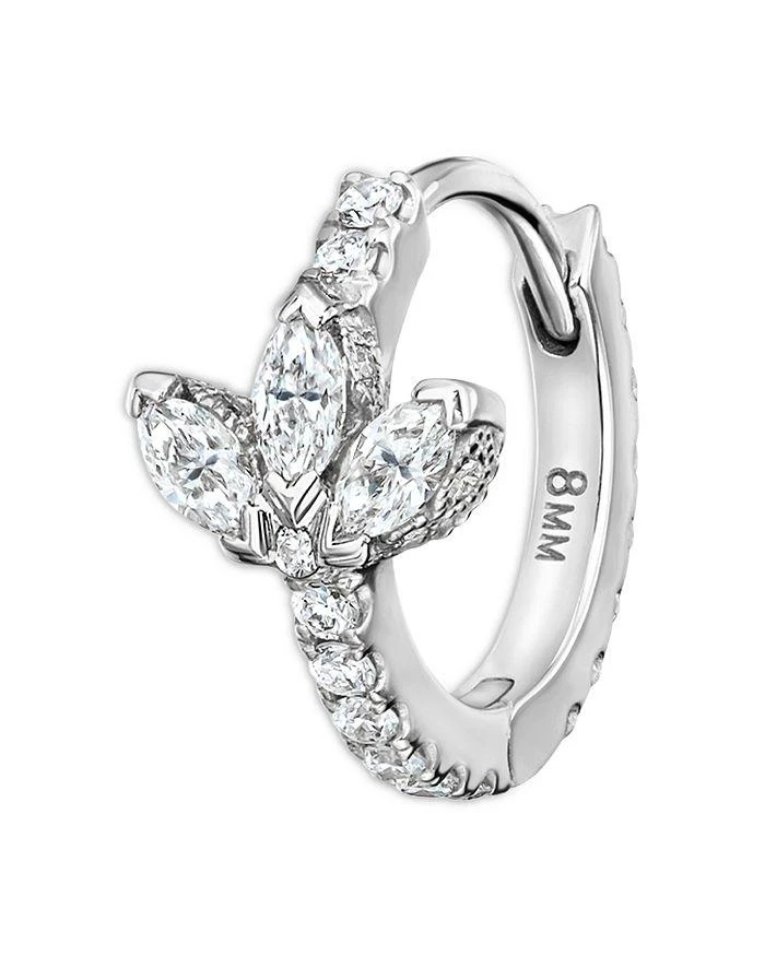 Maria Tash 18K White Gold Lotus Eternity Small Single Hoop Earring 1