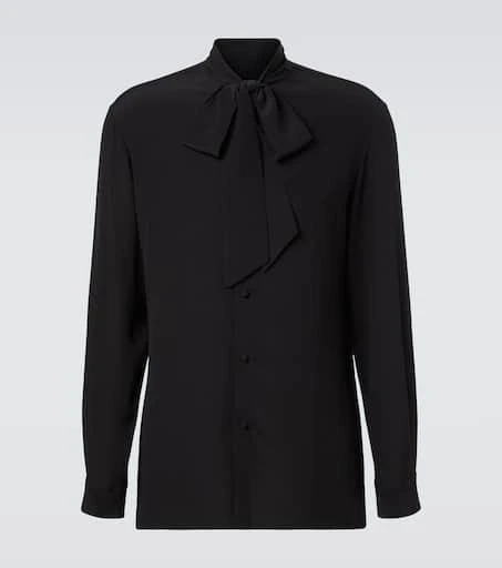 Valentino Tie-neck silk crêpe de chine shirt 1