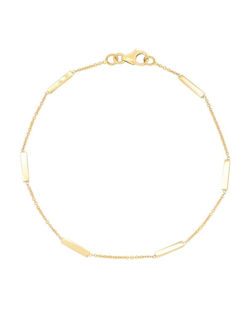 Jennifer Meyer 18K Bar By-the-Inch Bracelet on 14k Chain