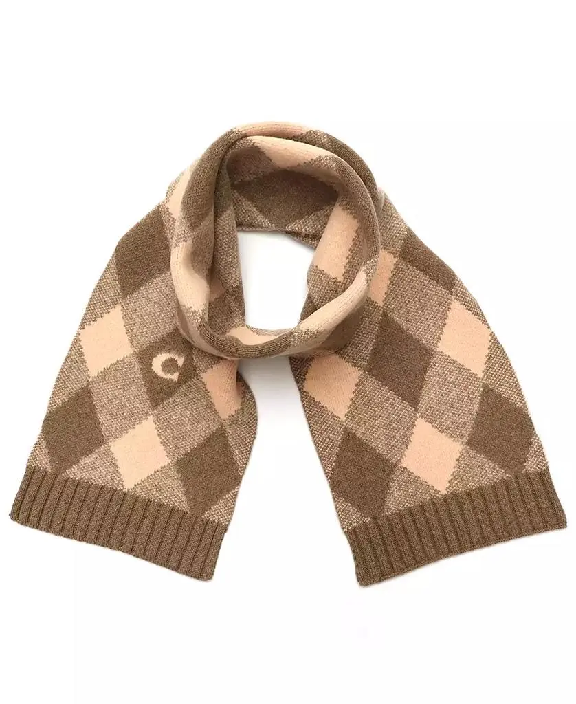 Coach Women's Argyle Knit Muffler Scarf