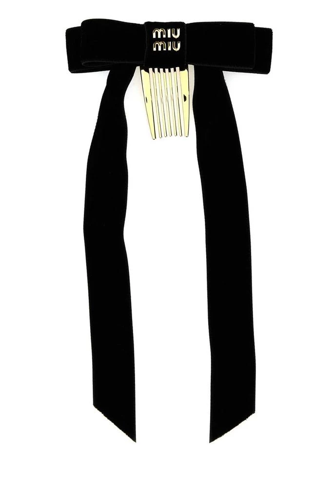 Miu Miu Miu Miu Bow-Detailed Velvet Hair Clip 1