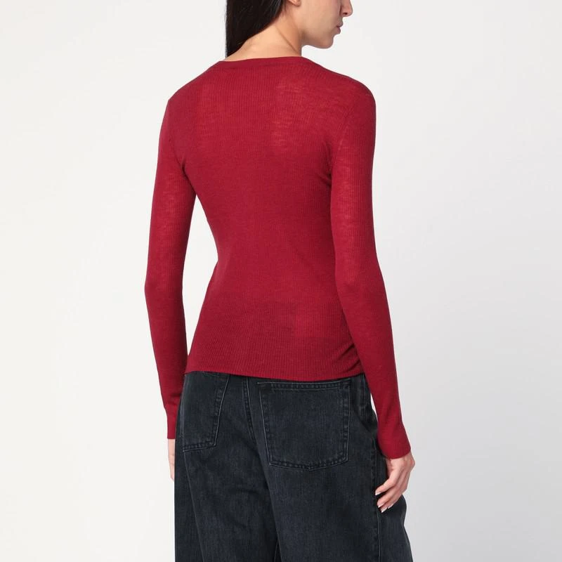 6397 Bordeaux semi-sheer knit cardigan 3
