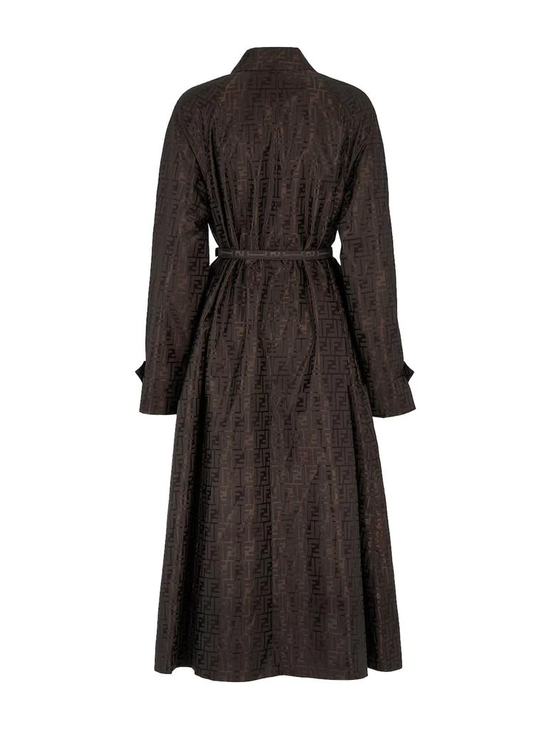 Fendi Brown FF jacquard fabric trench coat 3