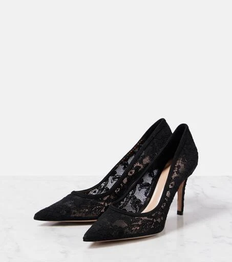 Gianvito Rossi Pointy 85 lace pumps 4