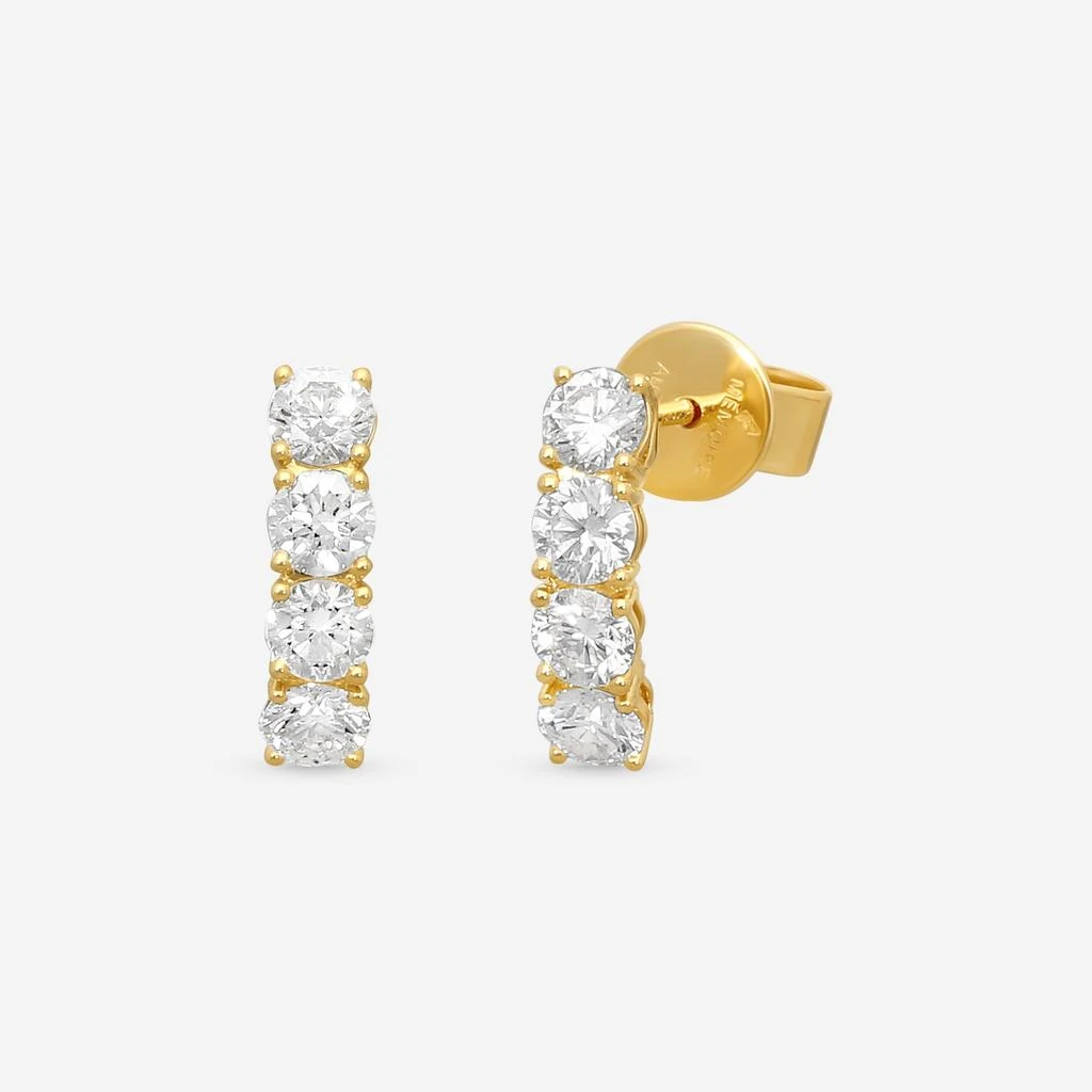 Mémoire Mémoire Essentials 18K Yellow Gold Diamond Half Huggie Earrings CEDD208-copy