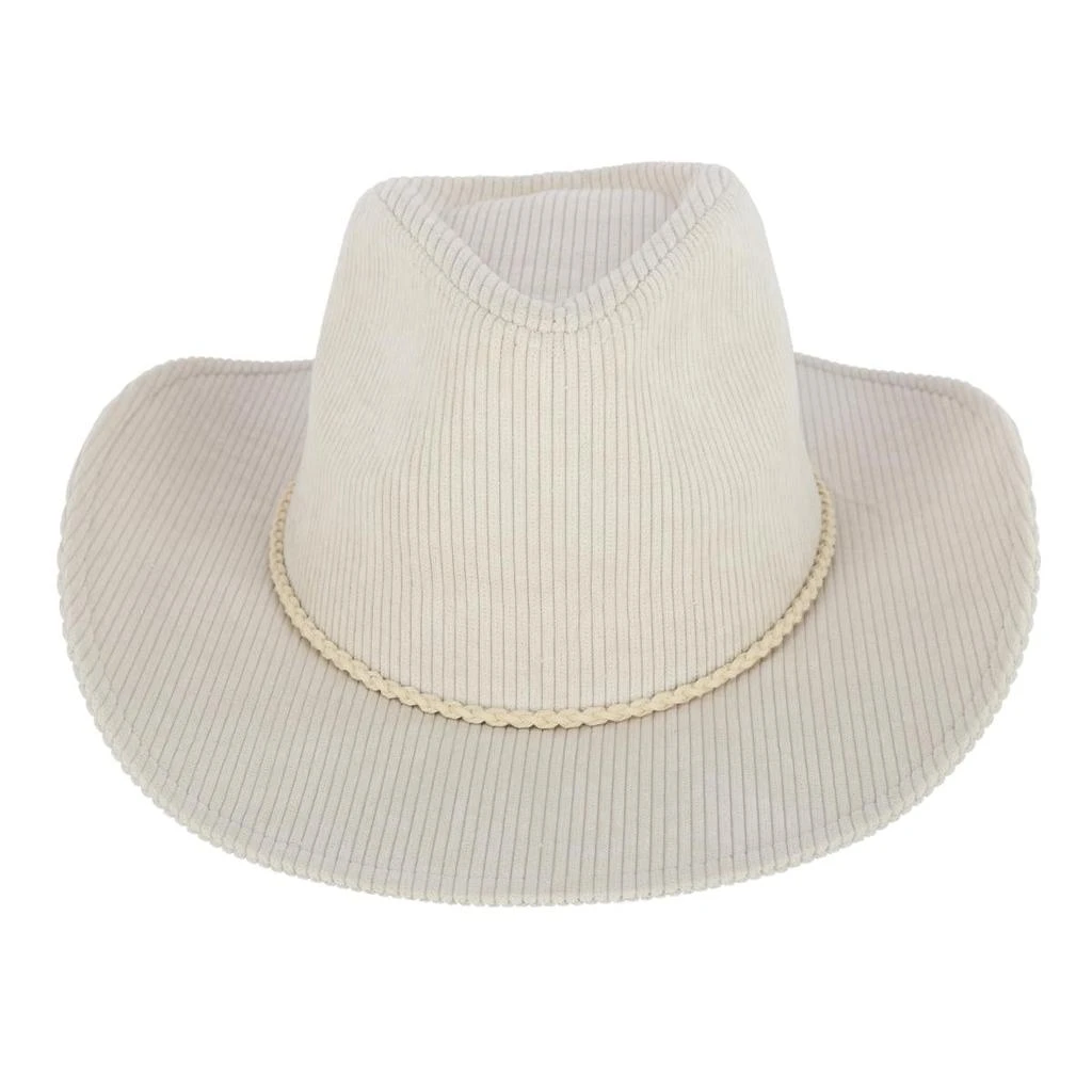 David & Young Women's Courduroy Cowboy Hat with Braided Suede Hat Band 2