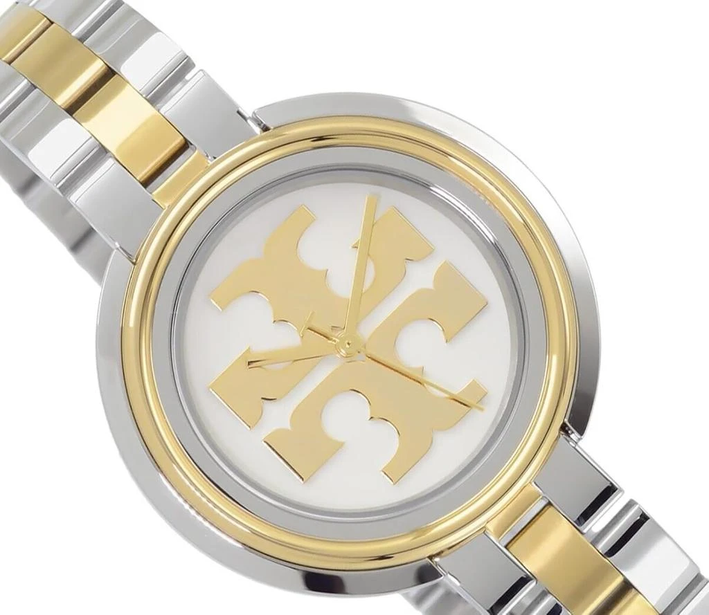undefined Tory Burch Miller Womens Two-Tone Dress Watch, White Gold Dial, Stainless Steel 6