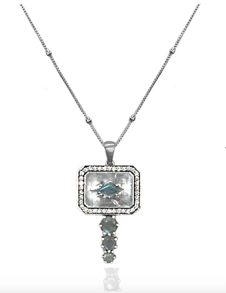 Tat2 Designs Women
s Labradorite Dalia Necklace In Silver