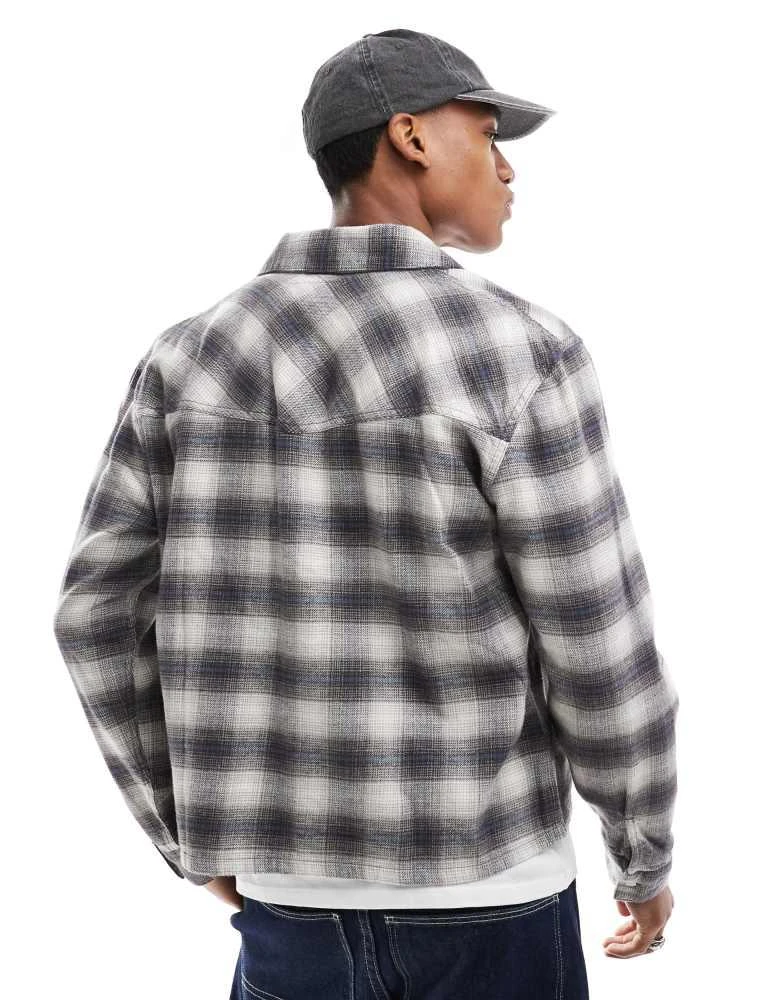HOLLISTER Hollister boxy western shirt in grey check 4