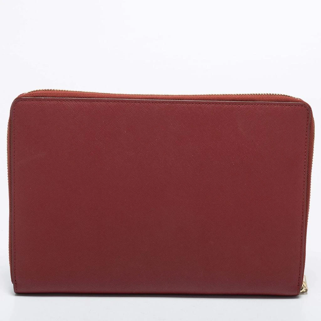 DKNY DKNY Red Leather Large Bryant Zip Around Clutch 4