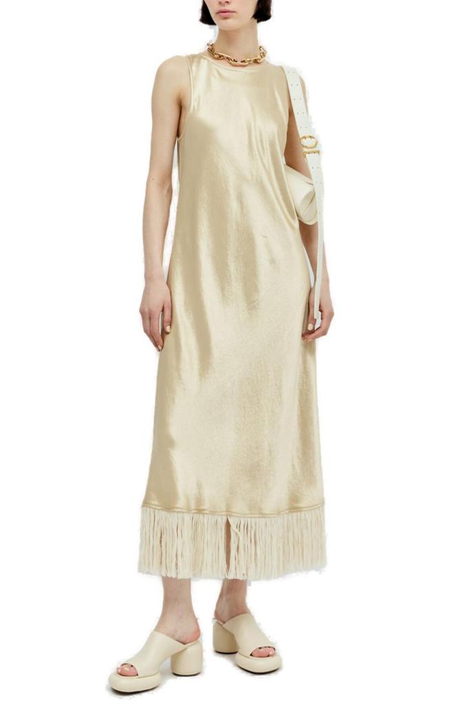 Song for the Mute Song For The Mute Fringed-Edge Tank Satin Dress