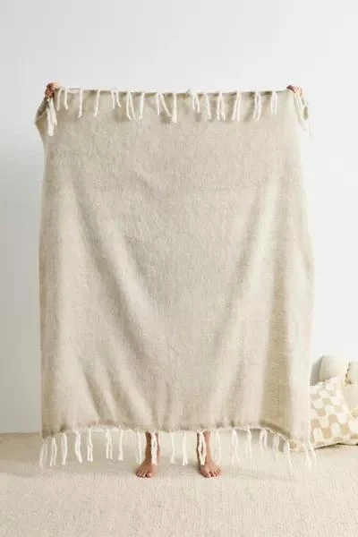 Urban Outfitters Solid Faux Mohair Fur Throw Blanket 2