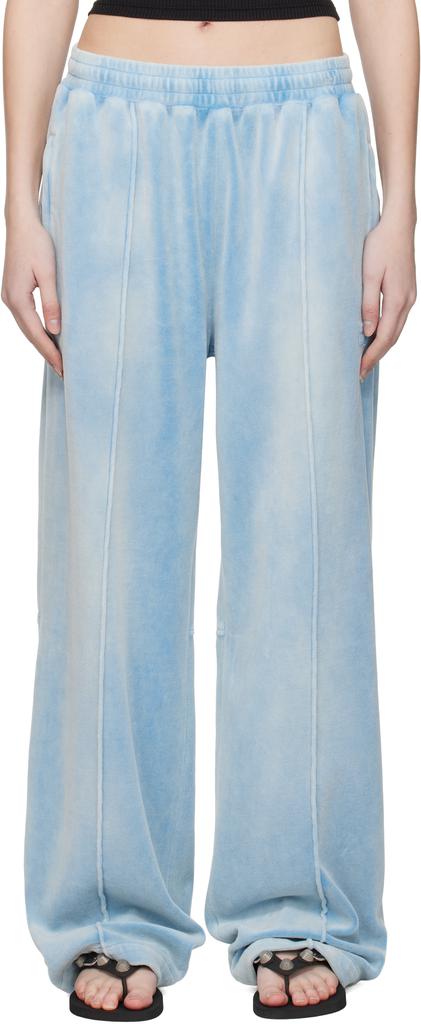 Alexander Wang Blue Crushed Velour Lounge Pants