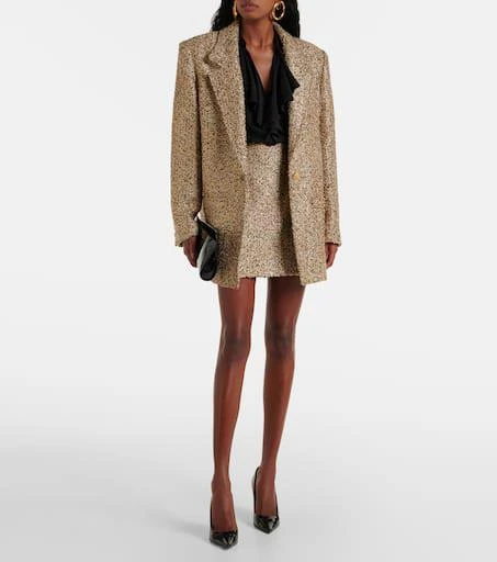 Alessandra Rich Lamé tweed miniskirt 2
