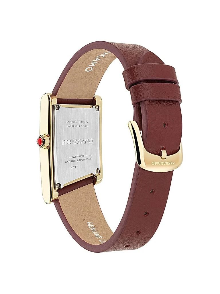 Salvatore Ferragamo Ferragamo Asymetrique IP Gold 
Leather Strap Rectangular Watch/22MM x 36MM 4