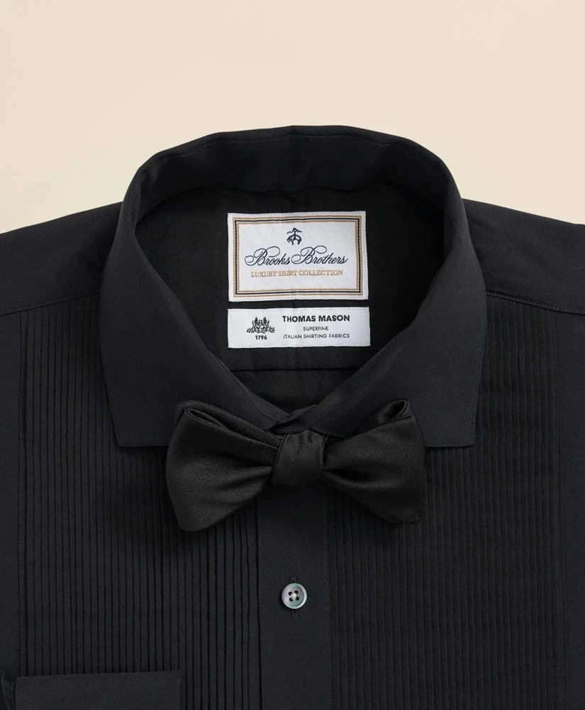 Brooks Brothers Men's X Thomas Mason Cotton English Collar, Swiss Pleat Front Tuxedo Shirt | Black | Size 16 35