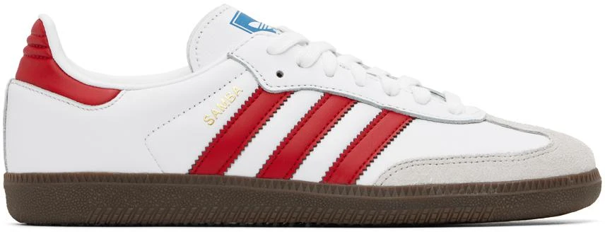 adidas Originals White & Red Samba OG Sneakers 1