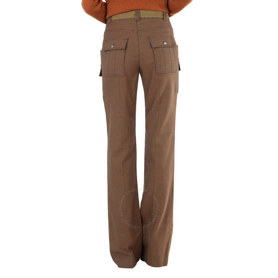 Chloé Ladies In Houndstooth Cotton Wool High-rise Flared Trousers 2