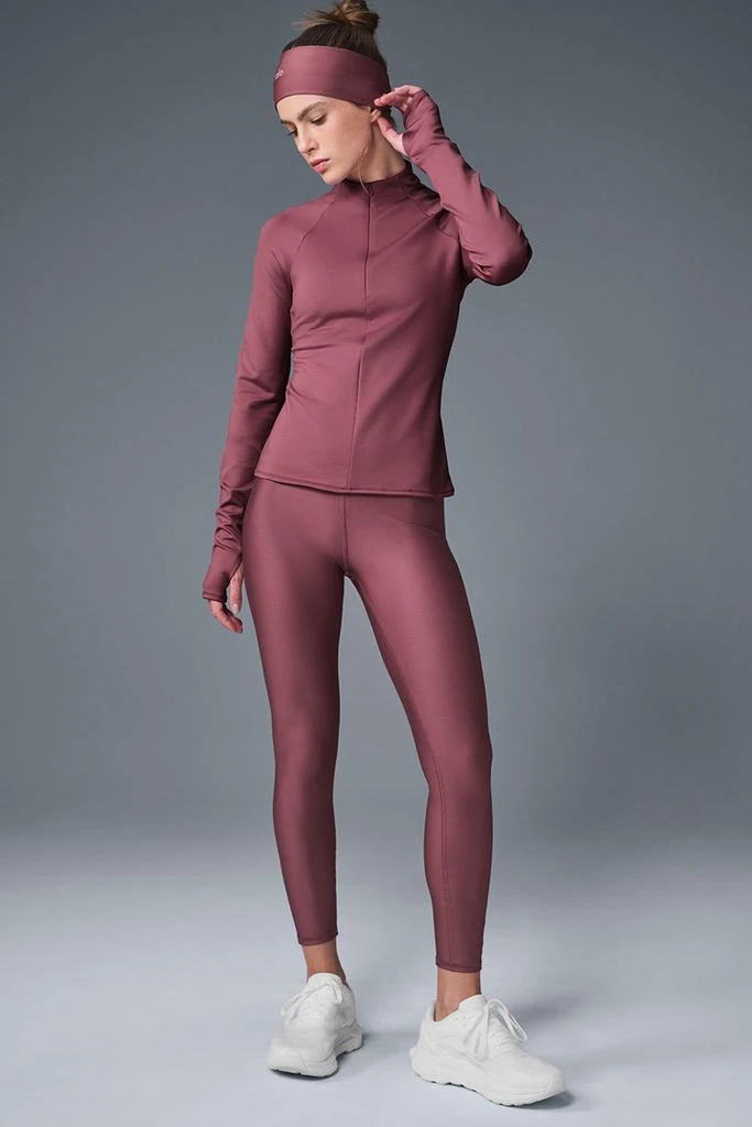 Alo Airlift Winter Warm 1/4 Zip Long Sleeve - Charcoal Green 4