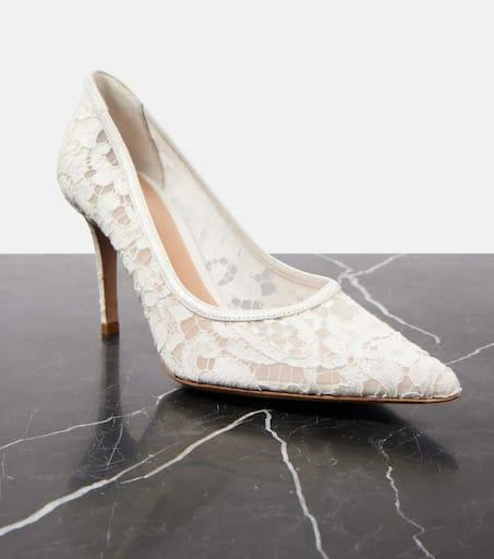 Gianvito Rossi Lyon 85 leather-trimmed lace pumps 5