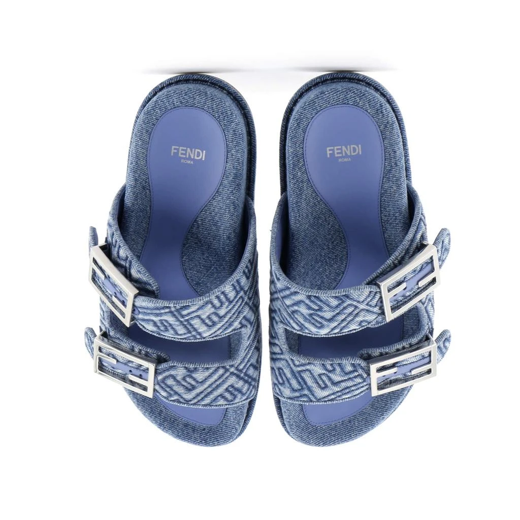 Fendi Women's Feel Slide Sandals Zucca Denim 2