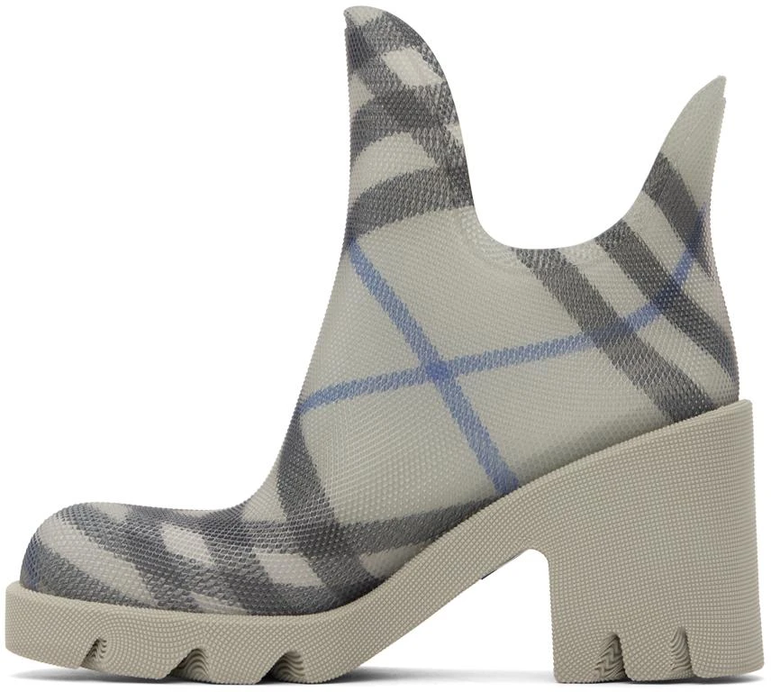 Burberry Gray Marsh Heeled Rubber Rain Boots 3