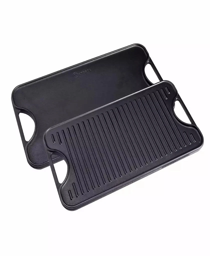 Victoria Cast Iron Large Reversible 18.5" x 10" Rectangular Griddle 2