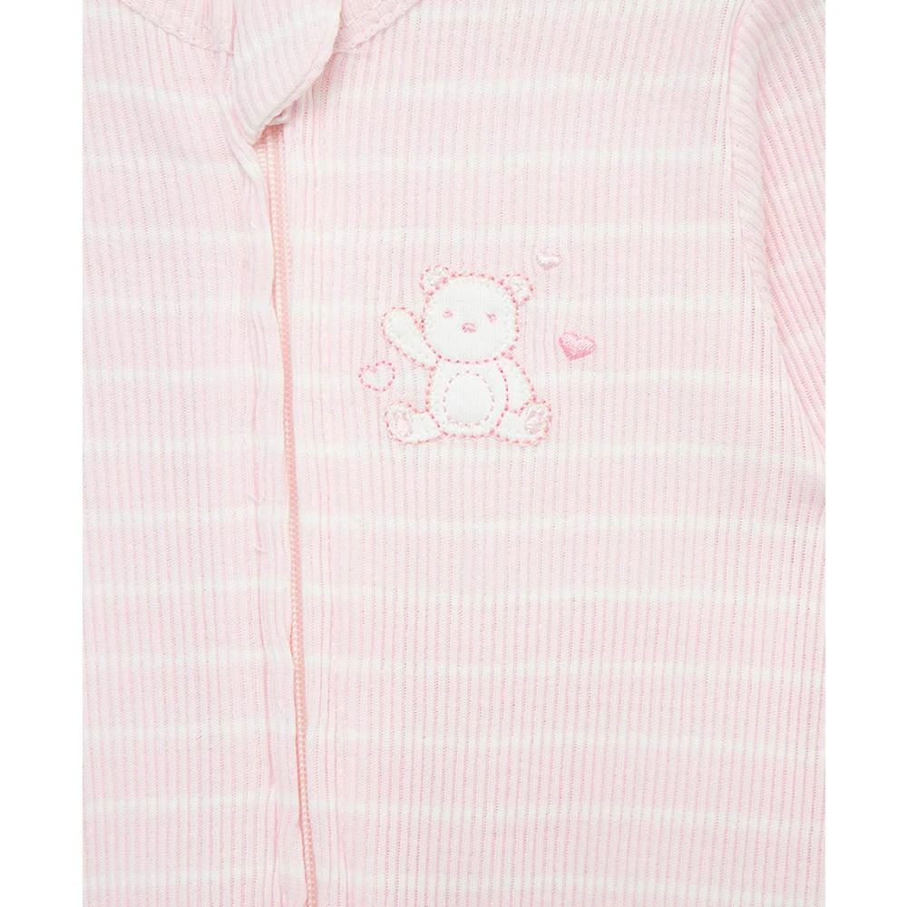 Little Me Baby Charms & Striped Cotton Long Sleeve Footed Coveralls, Pack of 2 4