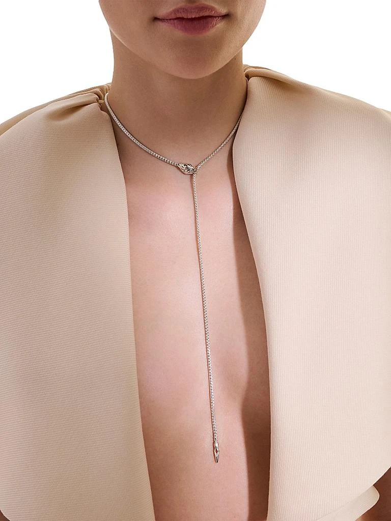 John Hardy Naga Dragon Sterling Silver 
Blue Sapphire Lariat Necklace 3