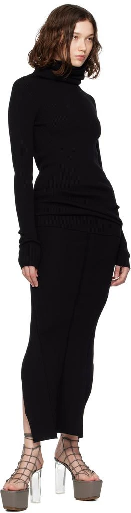 Rick Owens Black Concordians Ribbed Knit Tube Turtleneck 4