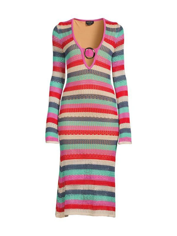 Bebe Crochet Ring Midi Sweater Dress 3