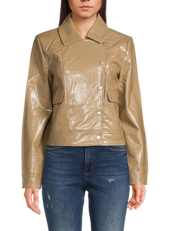 Bagatelle Relaxed Fit Faux Leather Biker Jacket