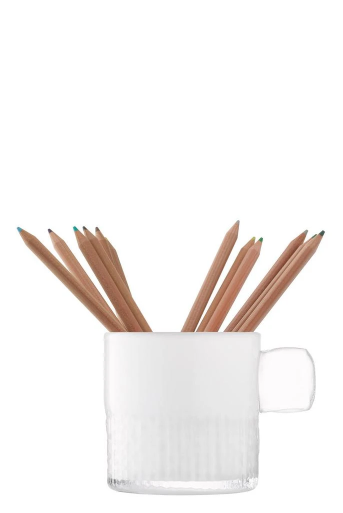 LSA International Handle tealight holder h9cm milk white 3